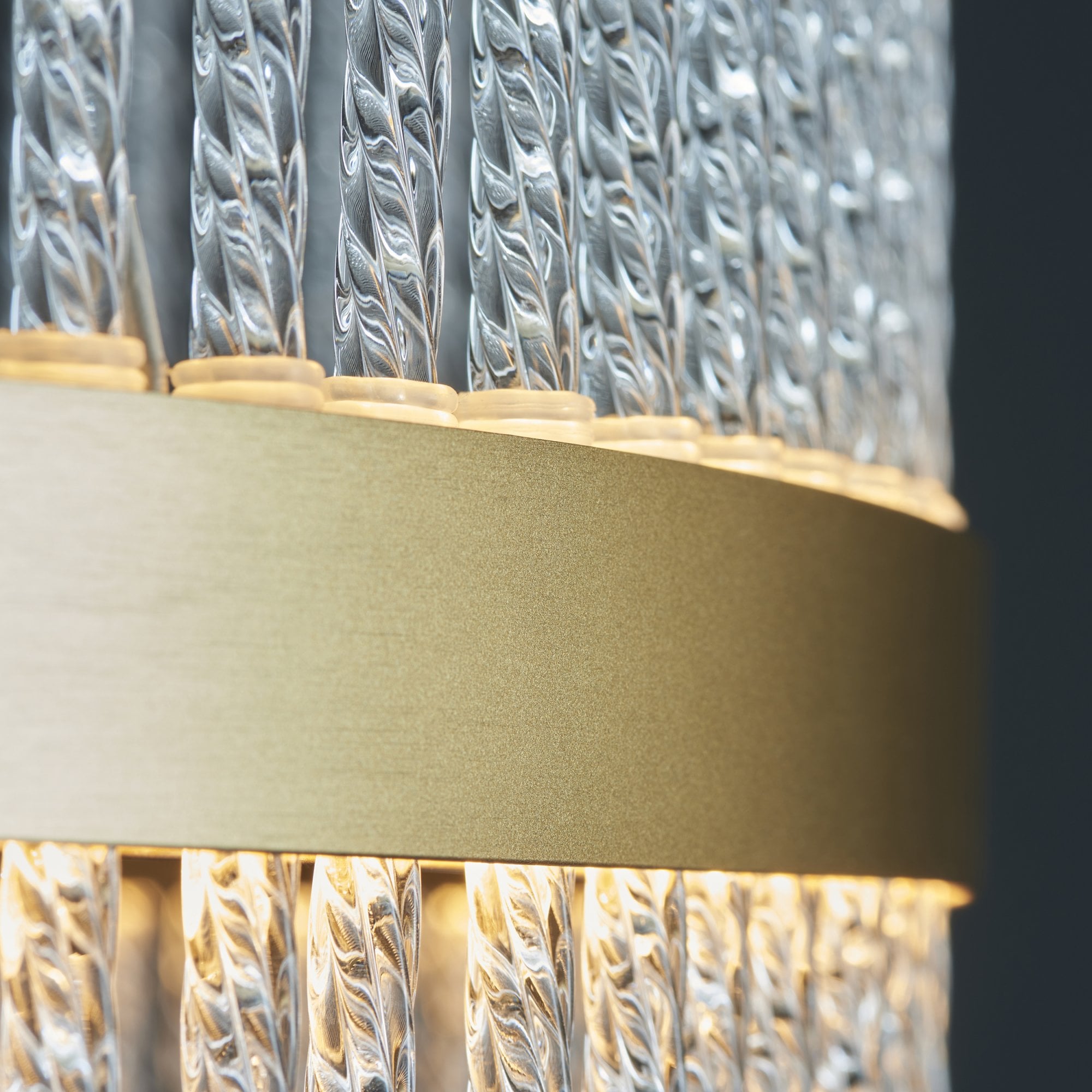 107671 Monte Carlo Pendant LED Light Brushed Gold Plated Finish And Clear Glass