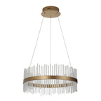 107671 Monte Carlo Pendant LED Light Brushed Gold Plated Finish And Clear Glass