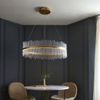 107672 Monte Carlo Pendant LED Light Brushed Gold Plated Finish And Clear Glass