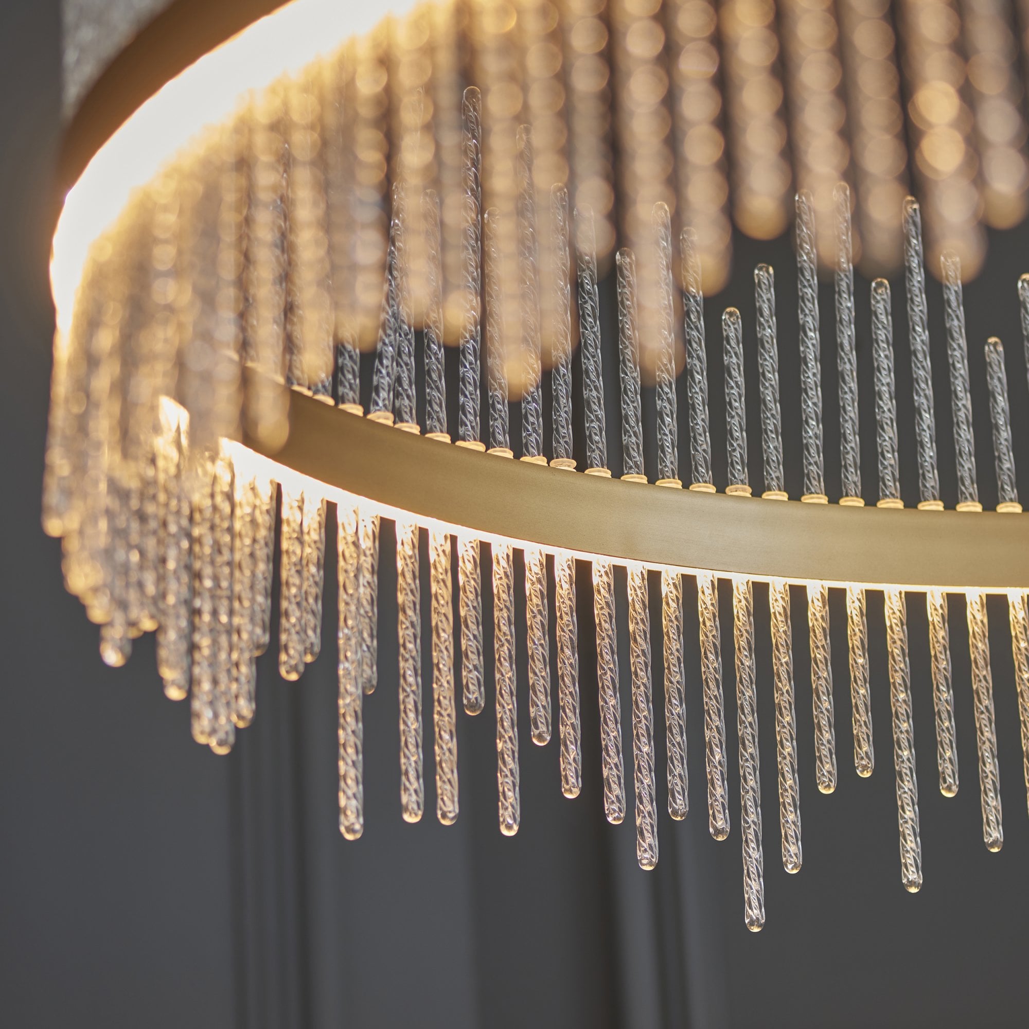 107672 Monte Carlo Pendant LED Light Brushed Gold Plated Finish And Clear Glass