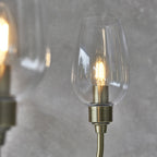 107791 Pendant 6 Light Antique Brass Plate And Clear Glass