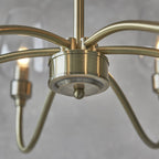 107791 Pendant 6 Light Antique Brass Plate And Clear Glass