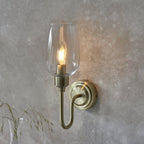 107792 Wall 1 Light Antique Brass Plate And Clear Glass