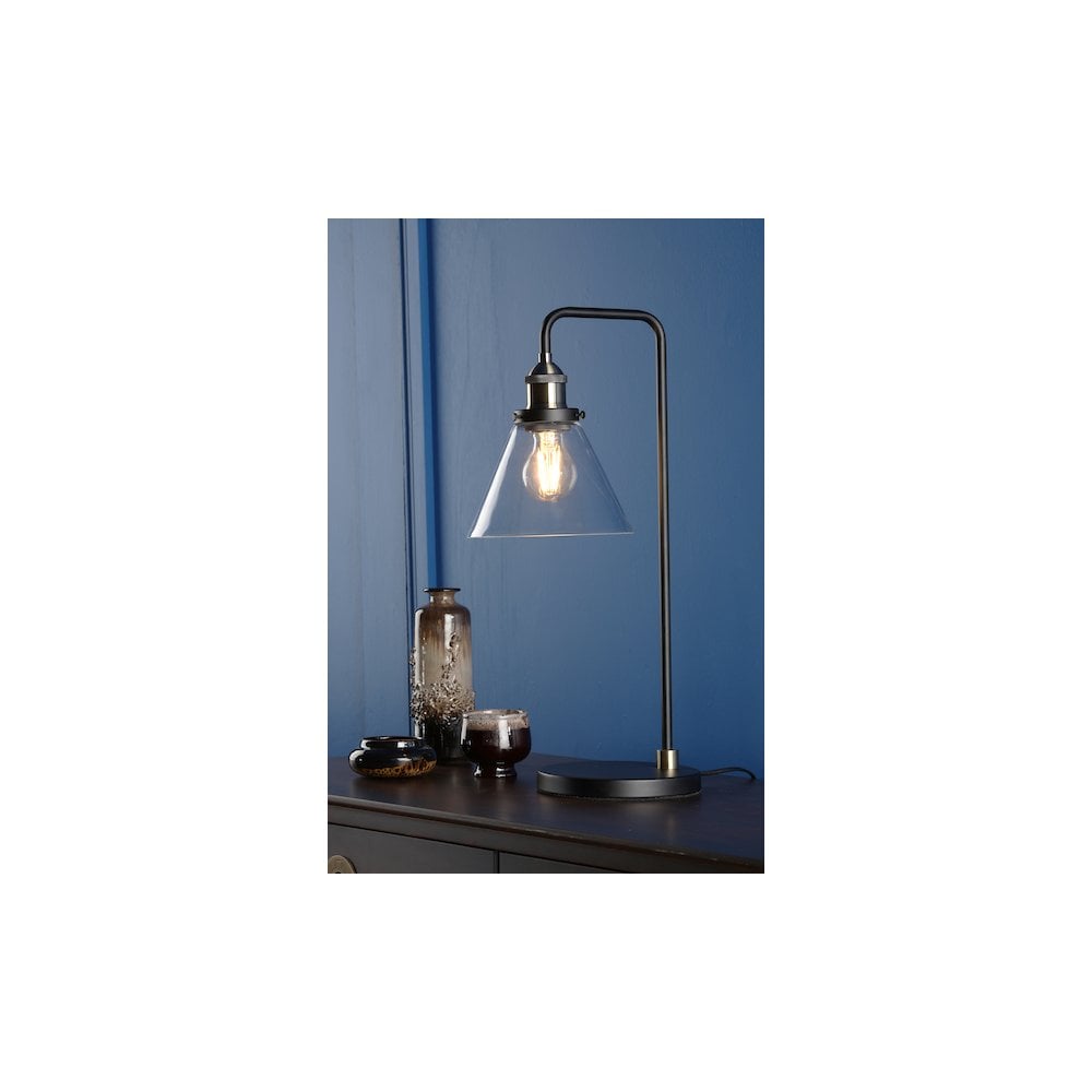 RAY4275 Ray Table Lamp Antique Brass and Glass