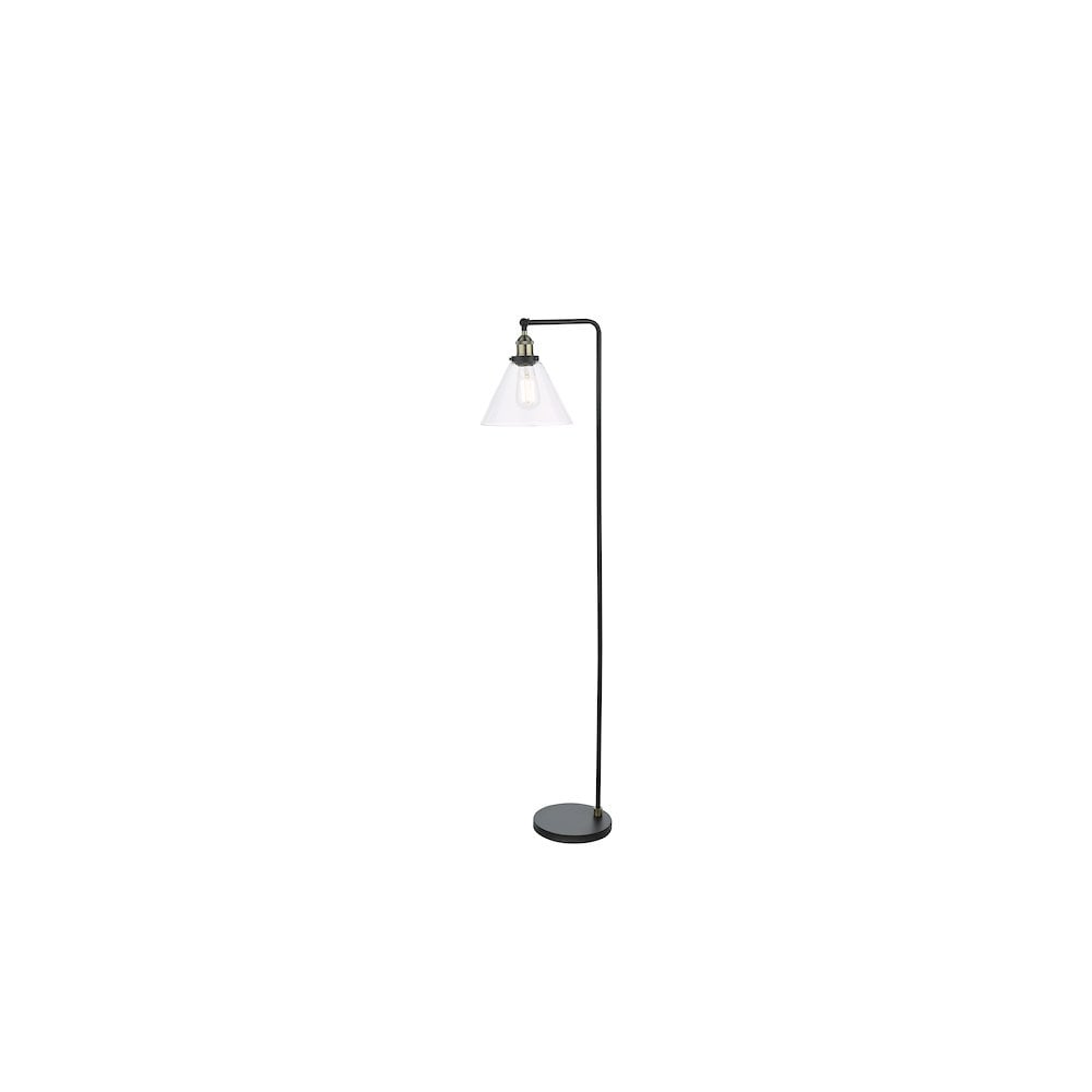 RAY4975 Ray Floor Lamp Antique Brass and Glass