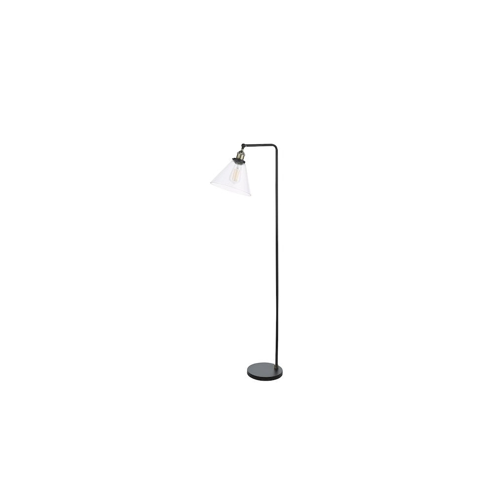 RAY4975 Ray Floor Lamp Antique Brass and Glass