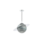 SAT0150 Saturn Pendant Planet Style Glass and Polished Chrome