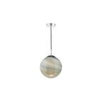 SAT0150 Saturn Pendant Planet Style Glass and Polished Chrome