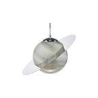 SAT0150 Saturn Pendant Planet Style Glass and Polished Chrome