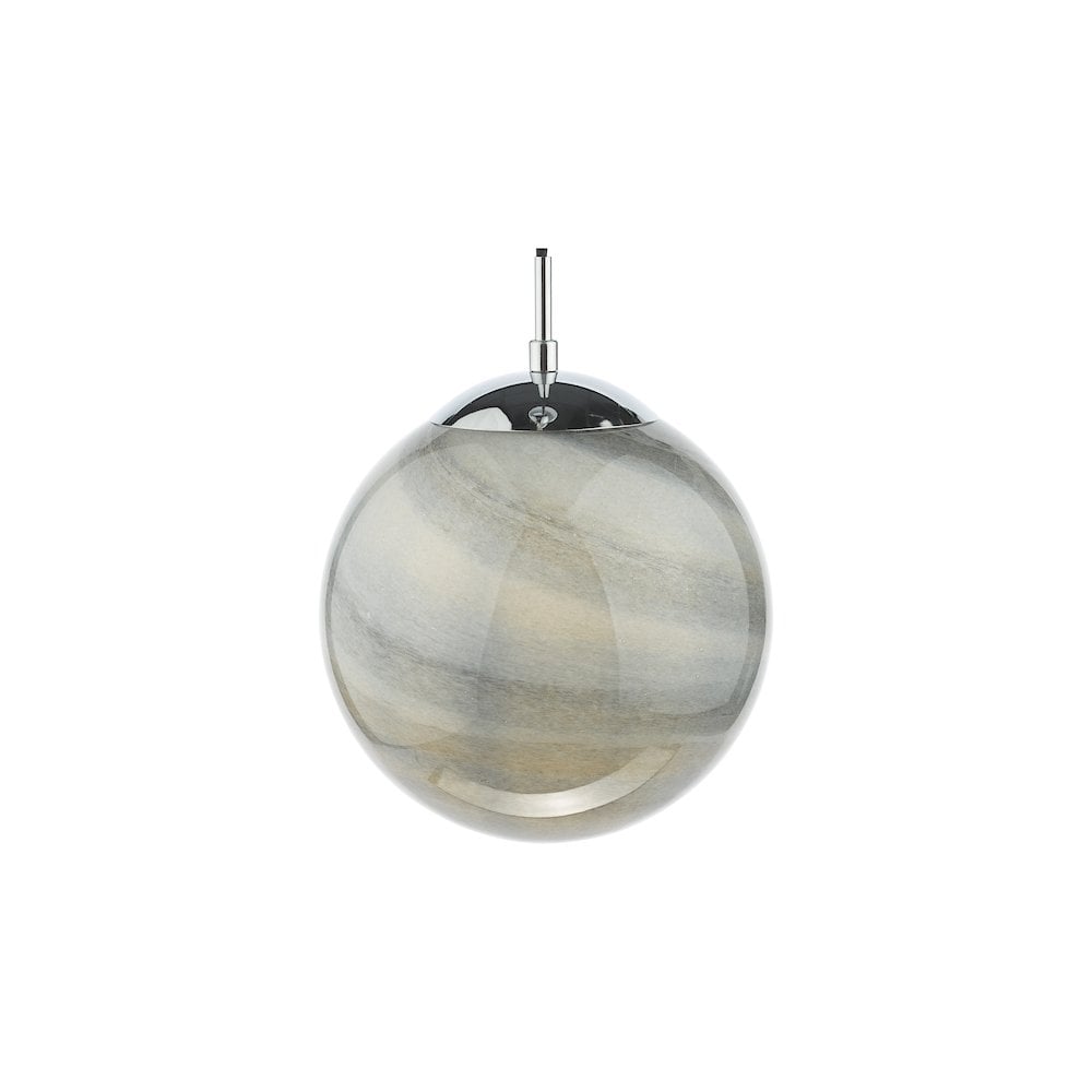 SAT0150 Saturn Pendant Planet Style Glass and Polished Chrome