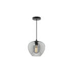SHI0110 Shilah Pendant Matt Black and Smoked Glass