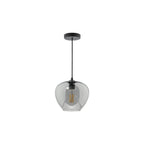 SHI0110 Shilah Pendant Matt Black and Smoked Glass