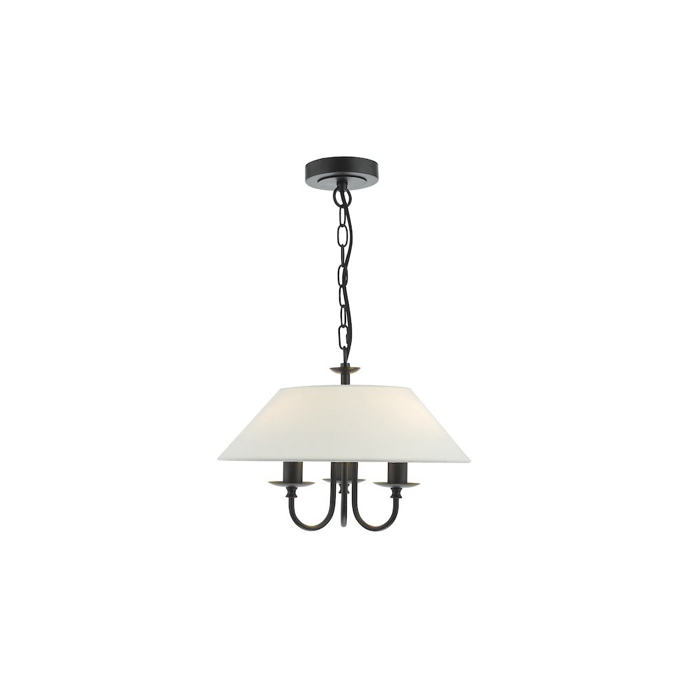 SIV0322 Sivan 3 Light Pendant Matt Black With Shade