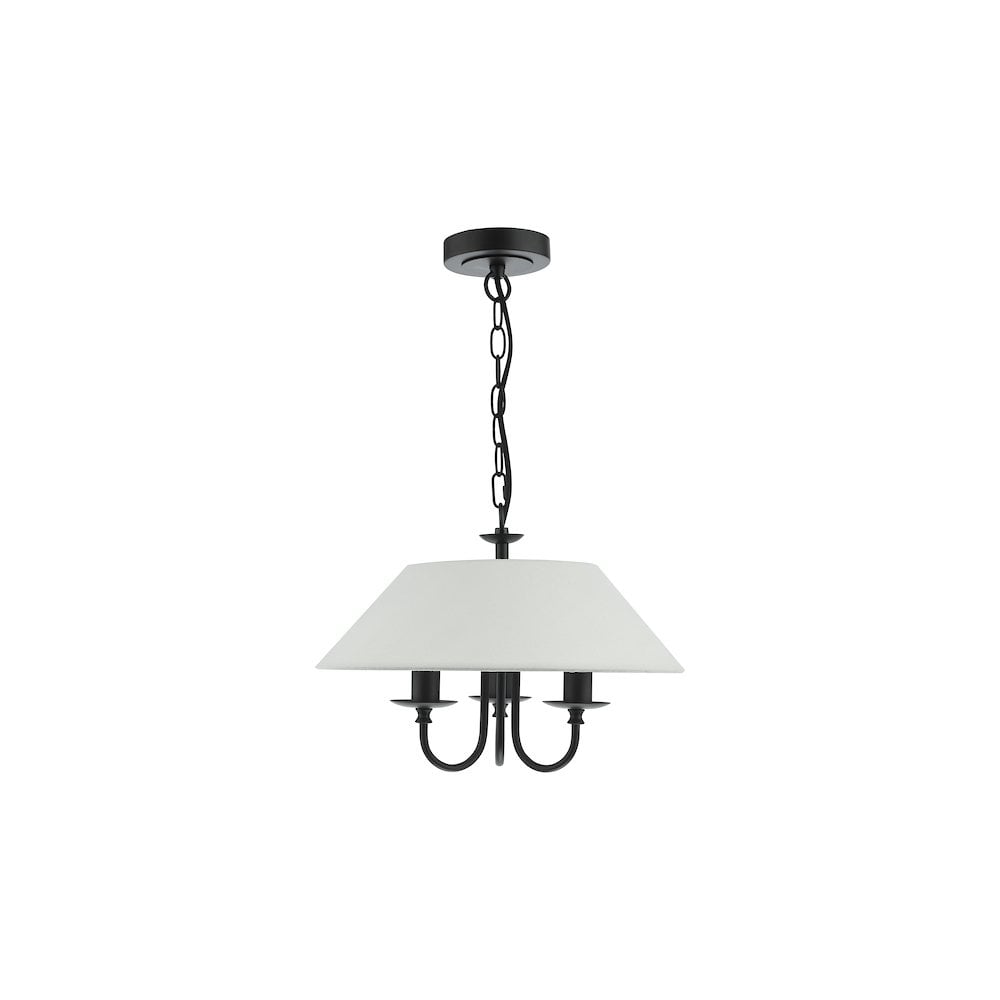 SIV0322 Sivan 3 Light Pendant Matt Black With Shade