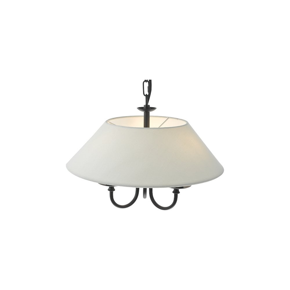SIV0322 Sivan 3 Light Pendant Matt Black With Shade