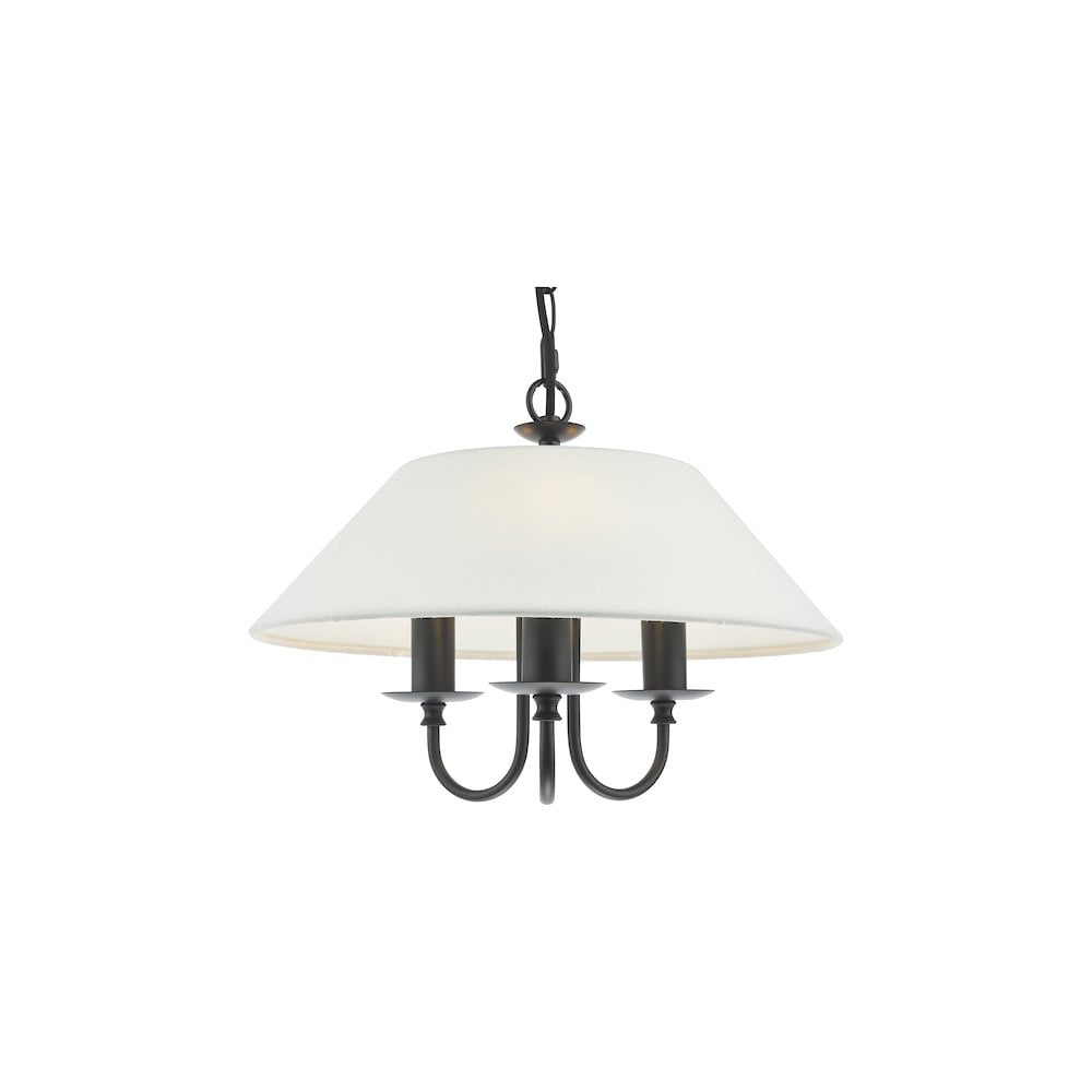 SIV0322 Sivan 3 Light Pendant Matt Black With Shade