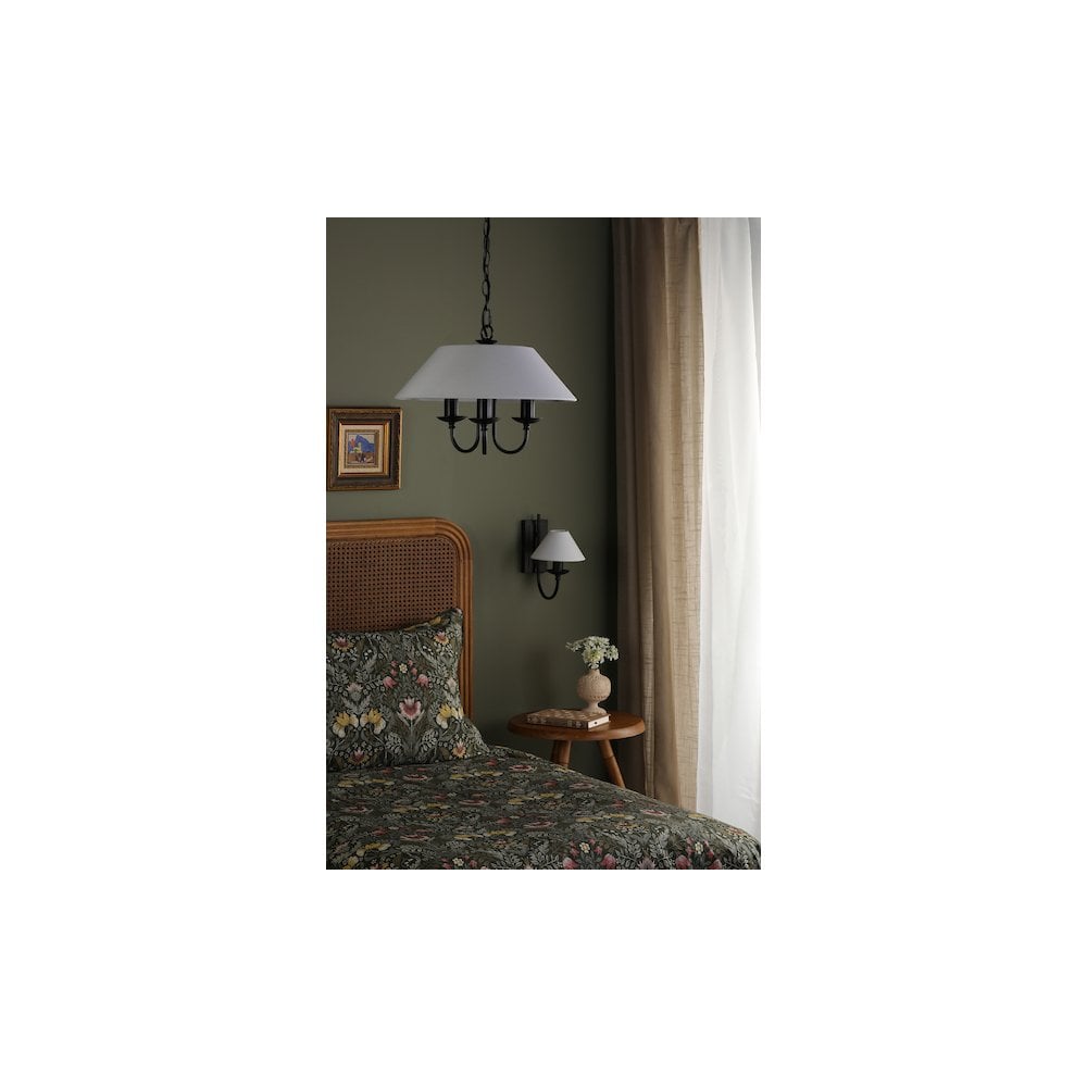 SIV0322 Sivan 3 Light Pendant Matt Black With Shade