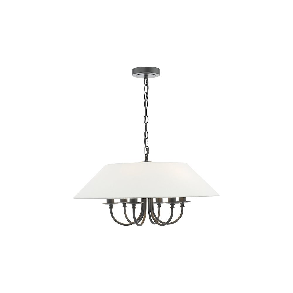 SIV0622 Sivan 6 Light Pendant Matt Black With Shade