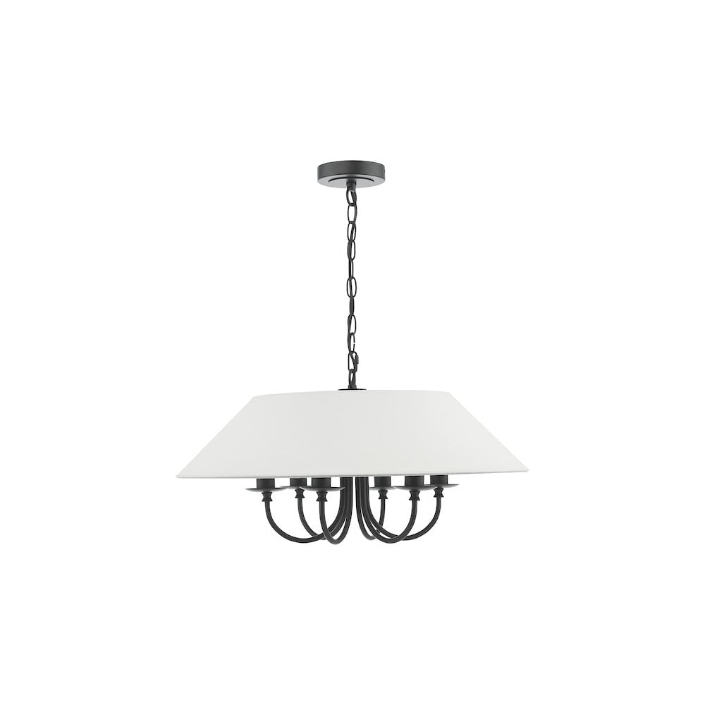 SIV0622 Sivan 6 Light Pendant Matt Black With Shade