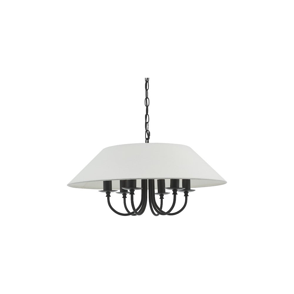 SIV0622 Sivan 6 Light Pendant Matt Black With Shade
