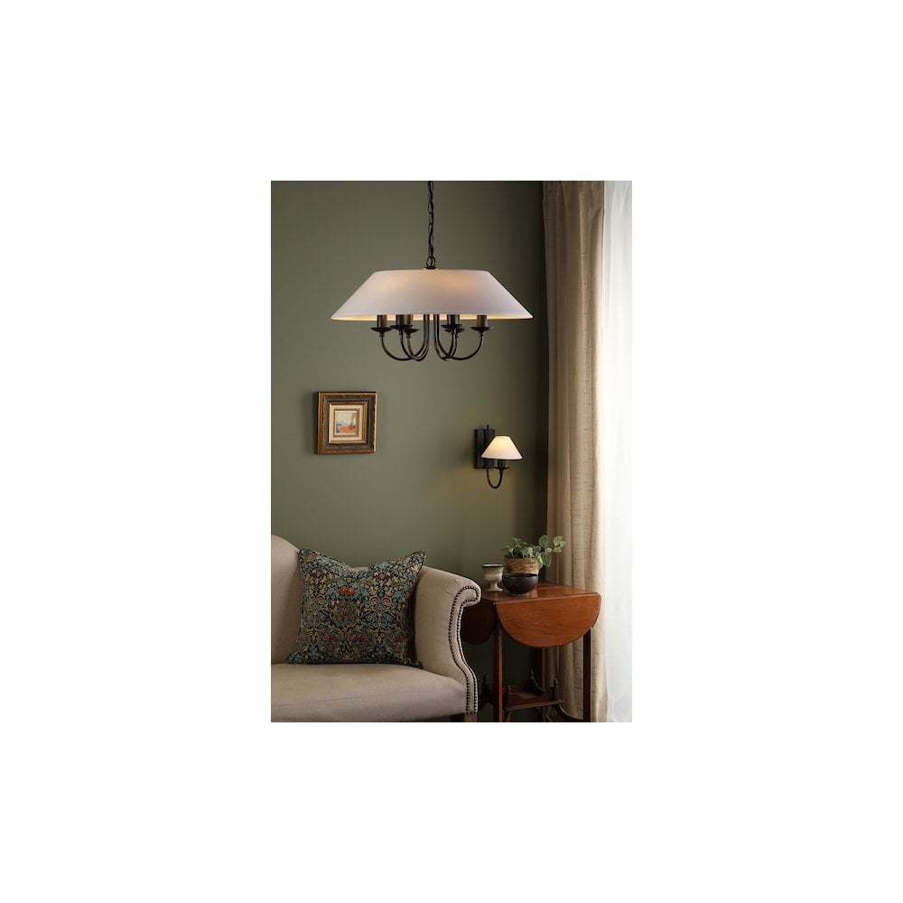 SIV0622 Sivan 6 Light Pendant Matt Black With Shade