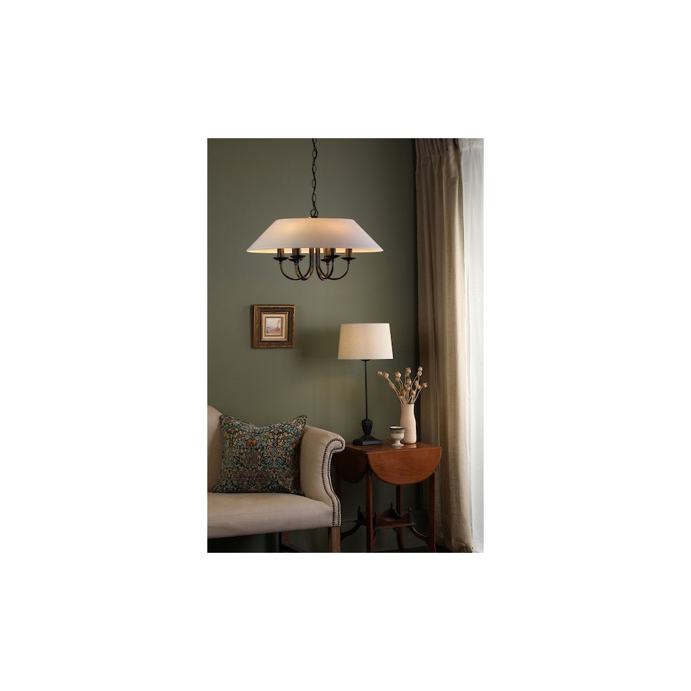SIV0622 Sivan 6 Light Pendant Matt Black With Shade