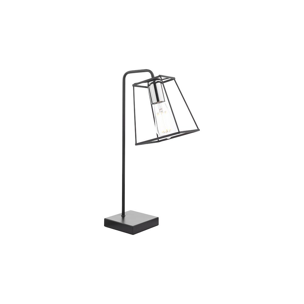 TOW4150 Tower Table Lamp Matt Black and Polished Chrome