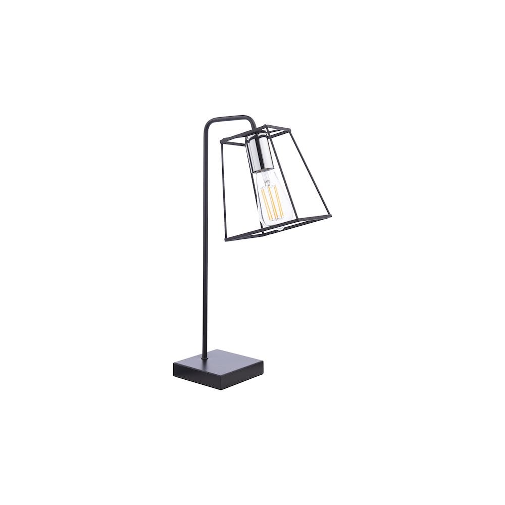 TOW4150 Tower Table Lamp Matt Black and Polished Chrome
