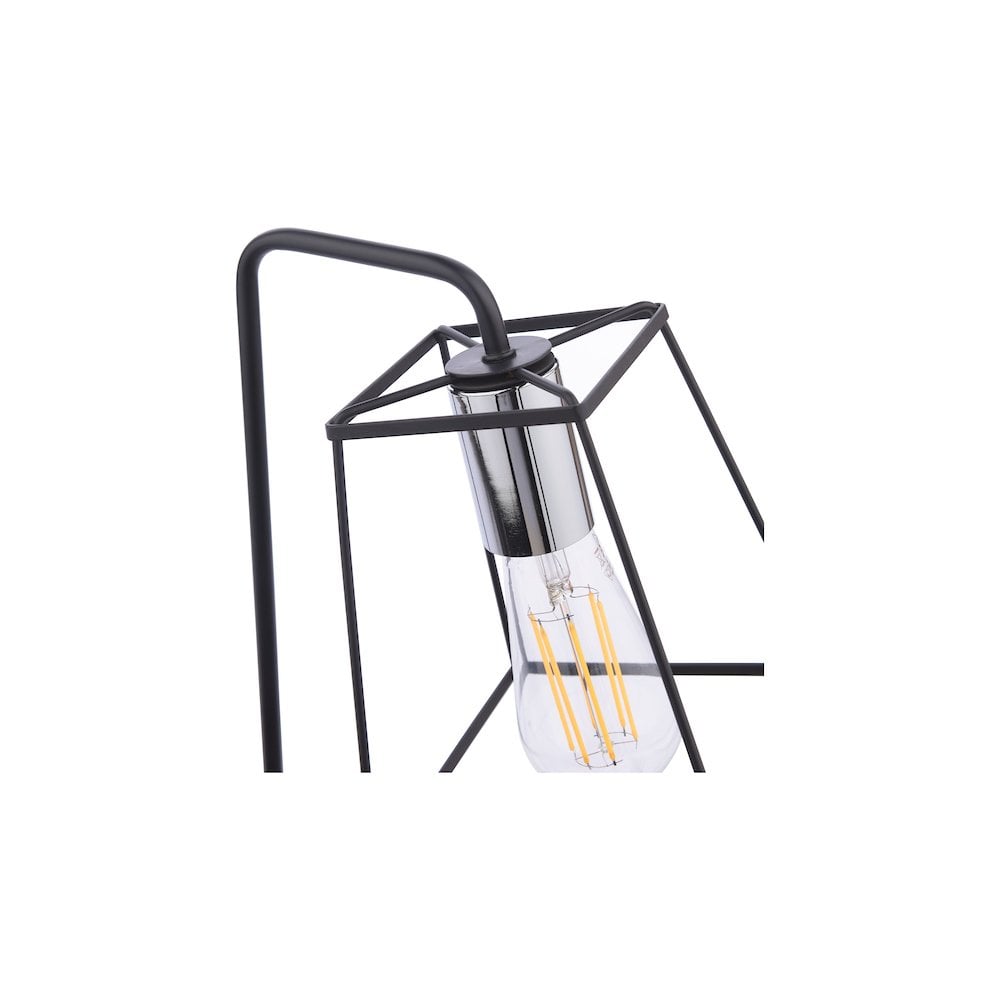 TOW4150 Tower Table Lamp Matt Black and Polished Chrome