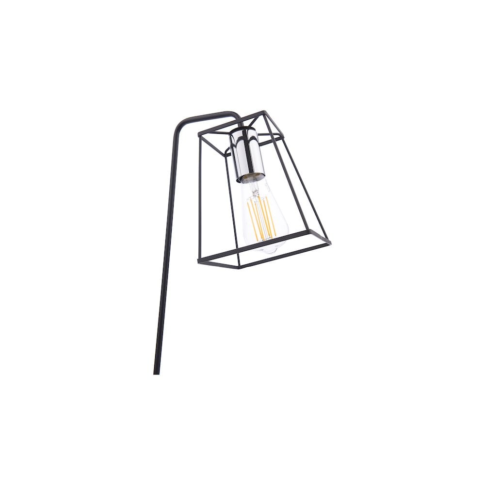 TOW4150 Tower Table Lamp Matt Black and Polished Chrome