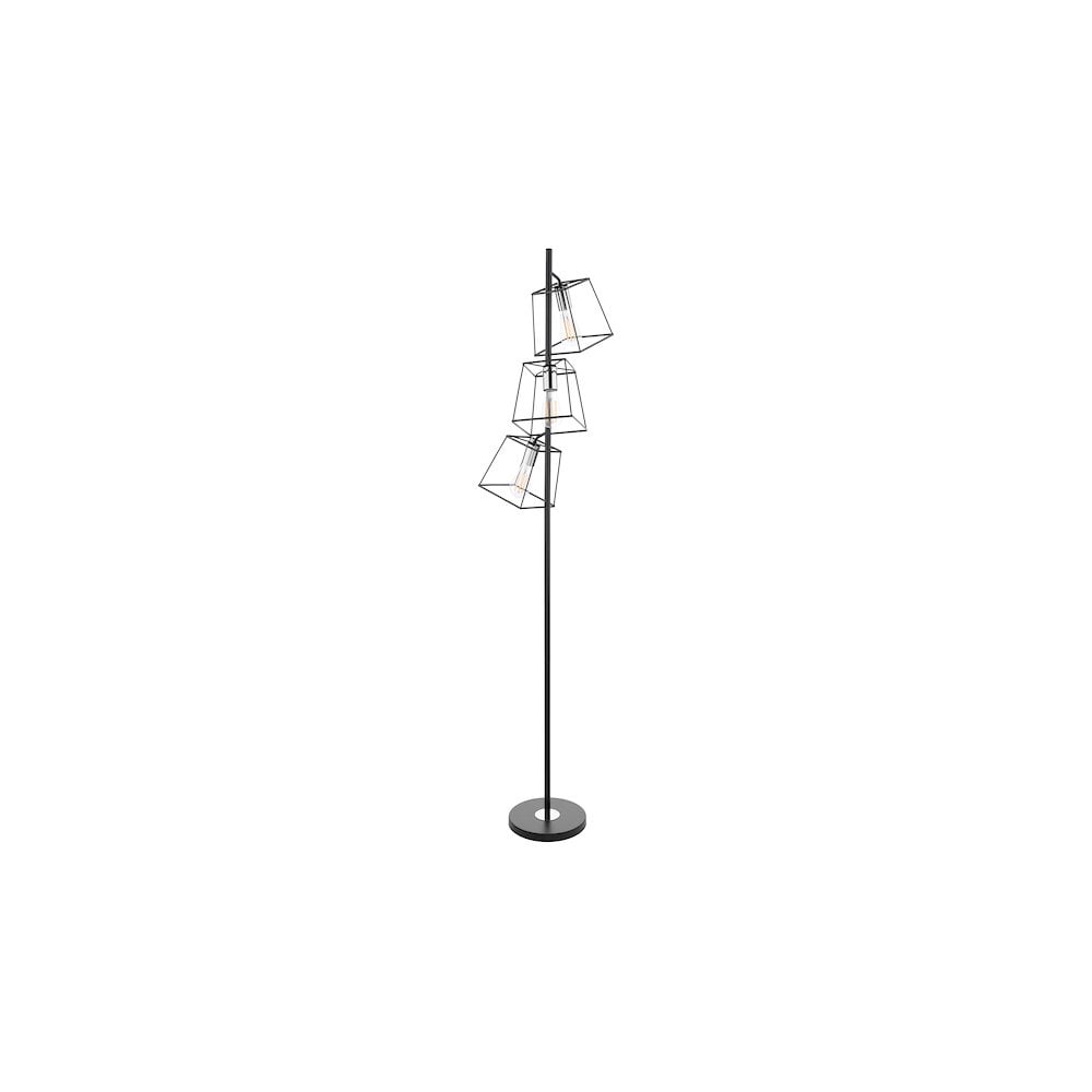 TOW4950 Tower 3 Light Floor Lamp Matt Black and Polished Chrome