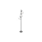 TOW4950 Tower 3 Light Floor Lamp Matt Black and Polished Chrome