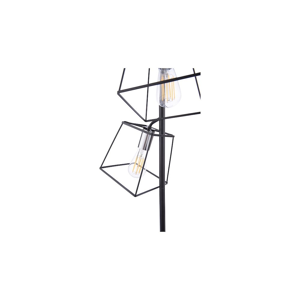 TOW4950 Tower 3 Light Floor Lamp Matt Black and Polished Chrome