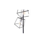 TOW4950 Tower 3 Light Floor Lamp Matt Black and Polished Chrome