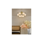 URS5035 Ursa 7 Light Flush Polished Gold and Opal Glass