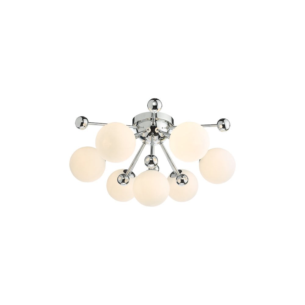 URS5050 Ursa 7 Light Flush Polished Chrome and Opal Glass