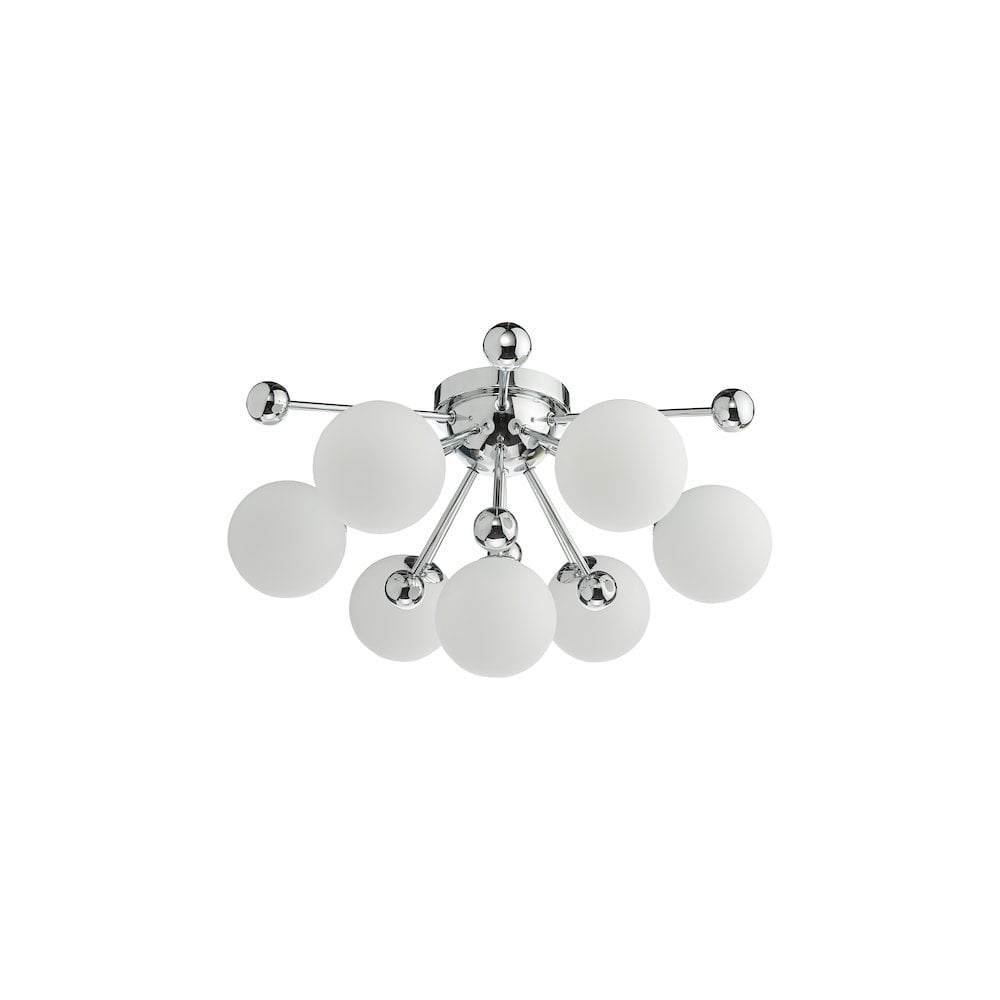 URS5050 Ursa 7 Light Flush Polished Chrome and Opal Glass