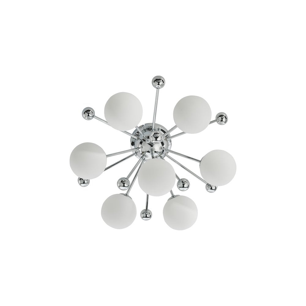 URS5050 Ursa 7 Light Flush Polished Chrome and Opal Glass