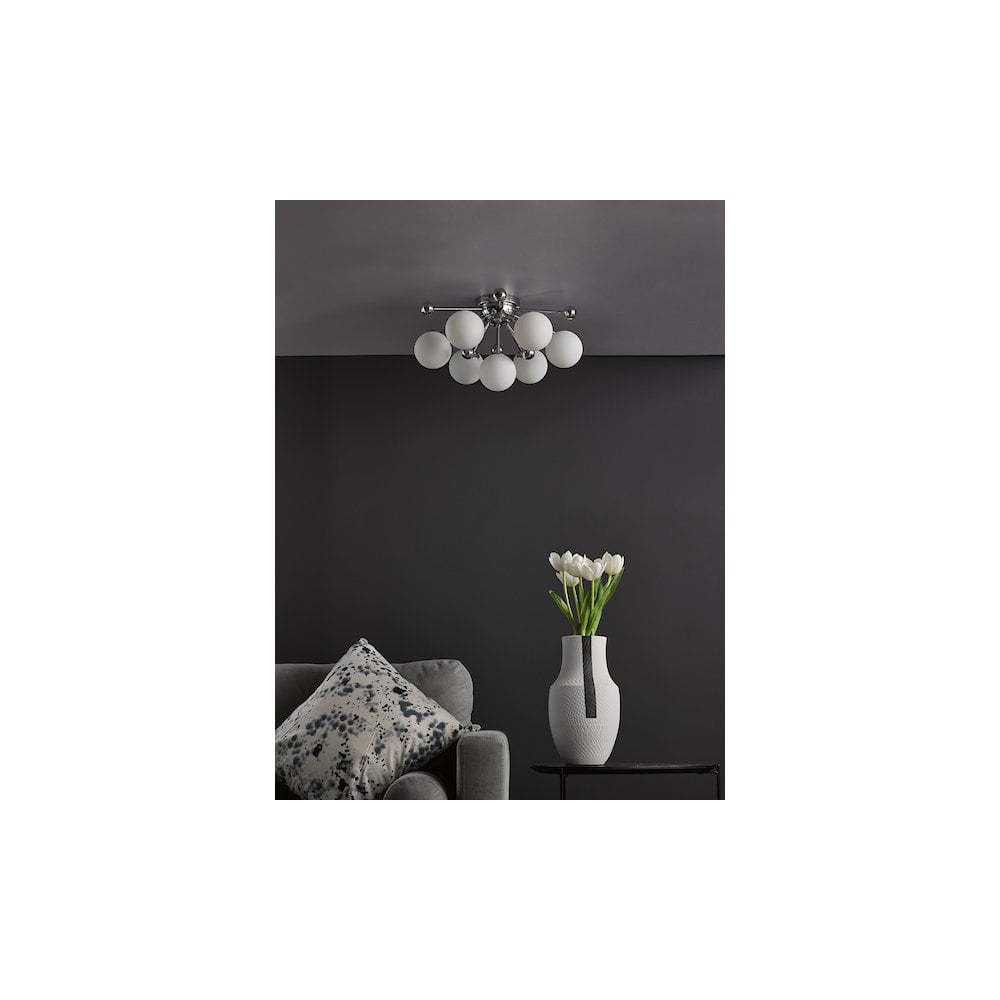 URS5050 Ursa 7 Light Flush Polished Chrome and Opal Glass
