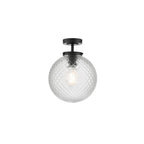 WAY0122 Wayne Bathroom Semi Flush Matt Black Opal Glass IP44
