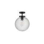 WAY0122 Wayne Bathroom Semi Flush Matt Black Opal Glass IP44