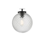 WAY0122 Wayne Bathroom Semi Flush Matt Black Opal Glass IP44