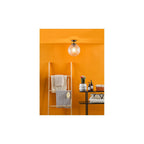 WAY0122 Wayne Bathroom Semi Flush Matt Black Opal Glass IP44