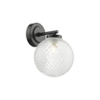WAY0722 Wayne Bathroom Wall Light Matt Black Glass IP44