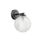 WAY0722 Wayne Bathroom Wall Light Matt Black Glass IP44