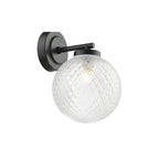 WAY0722 Wayne Bathroom Wall Light Matt Black Glass IP44