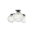 WAY5322 Wayne Bathroom 3 Light Semi Flush Matt Black Glass IP44