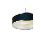ALV1023 Alvaro 3 Light Pendant Brushed Brass With Blue Shade