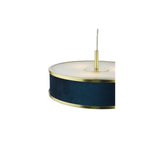 ALV1023 Alvaro 3 Light Pendant Brushed Brass With Blue Shade