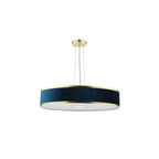 ALV1723 Alvaro 6 Light Pendant Brushed Brass With Blue Shade